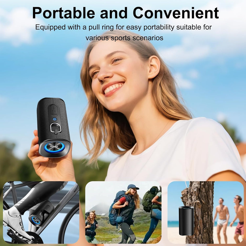 Hupoaf Altavoz Bluetooth, altavoz Bluetooth inalámbrico con graves profundos estéreo 3D de 30 W, llamada HD, luces RGB coloridas, tarjeta TF USB, emparejamiento TWS