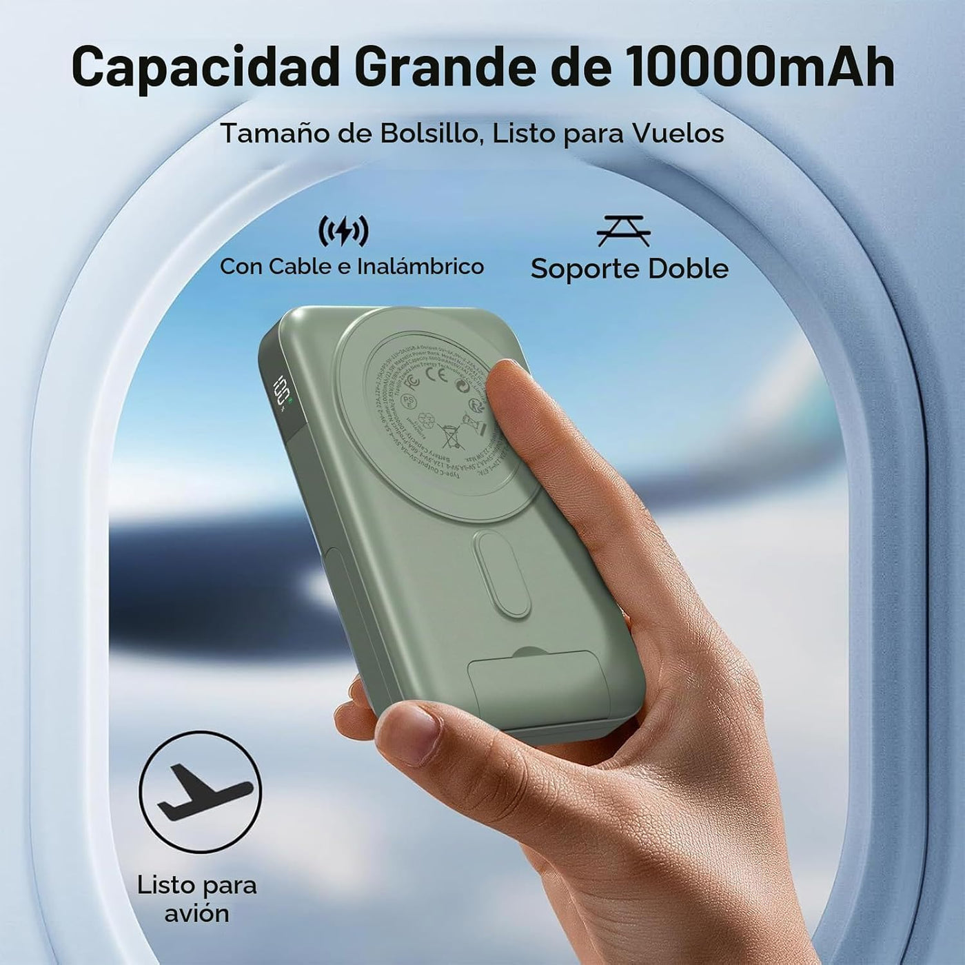 JUOVI Banco de energía magnético, cargador portátil inalámbrico de...