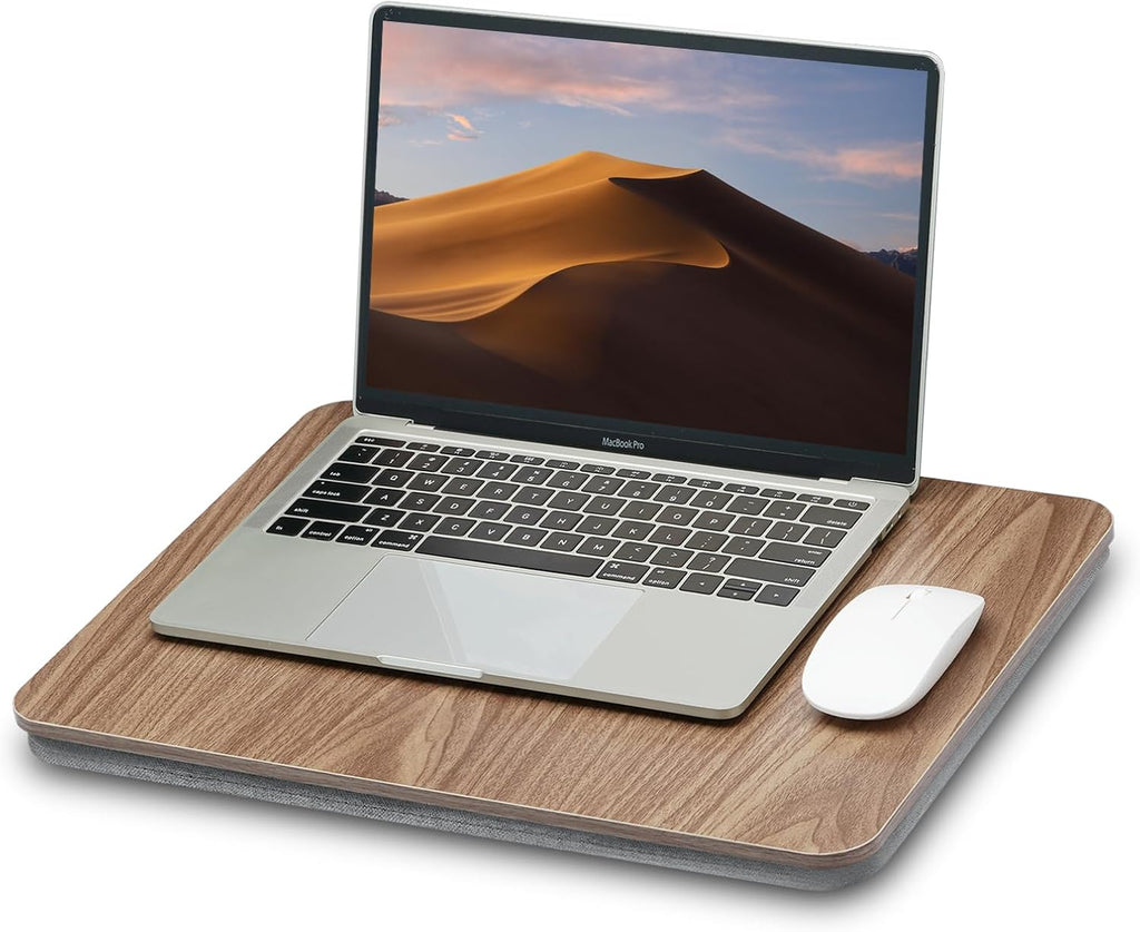 Escritorio Portátil para Laptop con Cojín de Almohada, Se Adapta a Laptops de hasta 15.6 Pulgadas, Soporte para Regazo para Cama y Sofá y Alfombra, Soporte para Libro/Tableta/Tablero de Dibujo