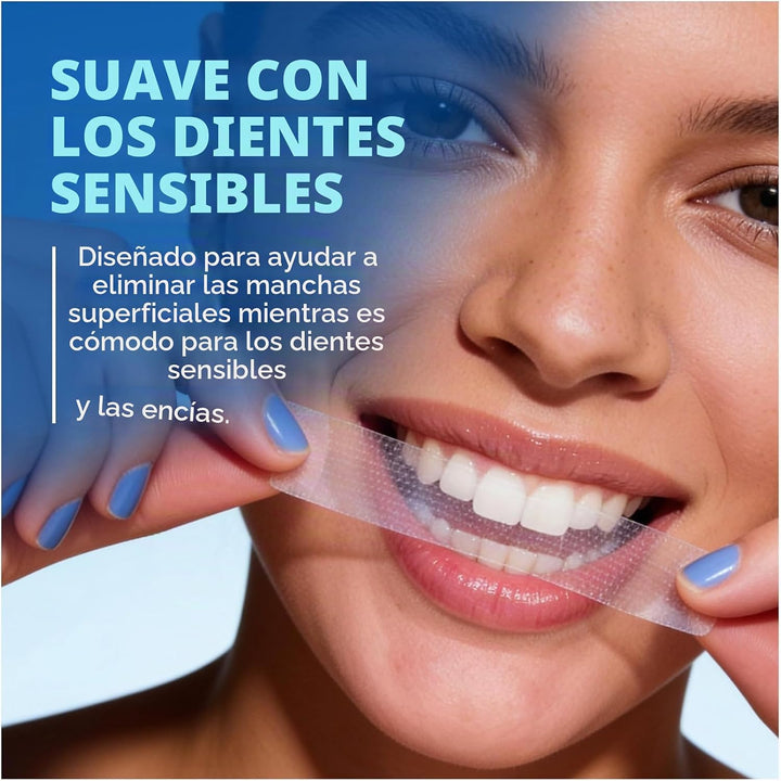 Tiras blanqueadoras de dientes para dientes y encías sensibles, men...
