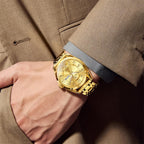 OLEVS Relojes para Hombres de Negocios de Acero Inoxidable, a Prueba de Agua, Estilo Casual Formal