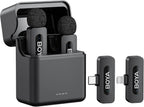 BOYA V30 Micrófono Lavalier inalámbrico para iPhone 17/16/15 y Android, BY-V30 (2TX+USB-C RX+1CC)