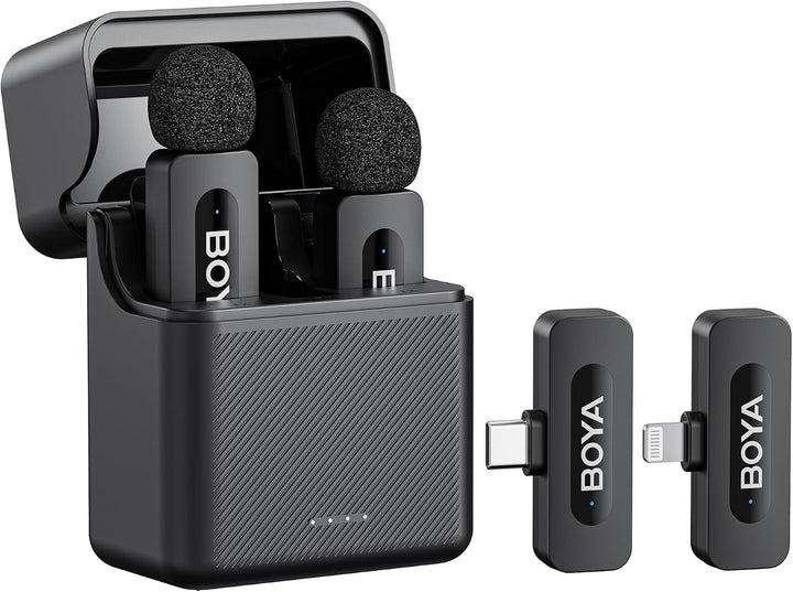 BOYA V3 Combo Micrófono inalámbrico para iPhone\/Andriod\/PC\/Lapto...