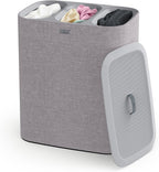 Joseph Joseph Tota Trio 90 litros/23.8 galones Cesta de lavandería con separación y tapa, 3 bolsas de lavado extraíbles con asas - Gris