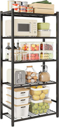 Estantes de almacenamiento, estantería de metal de 5 niveles con 120 libras por estante, pies niveladores, estante de almacenamiento para garaje, cocina, despensa, armario, 24 x 12.2 x 61.1