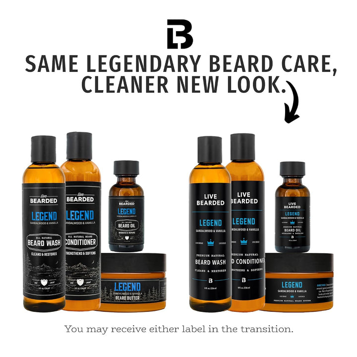 Kit completo de aseo para barba Live Bearded - Champú, acondicionad...