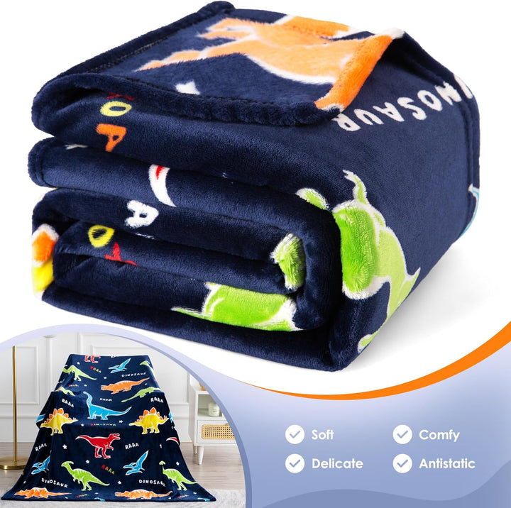 Jekeno Manta de dinosaurio que brilla en la oscuridad para niños, m...