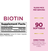 Nature's Bounty - Suplemento de biotina de 10000 mcg, apoya la...