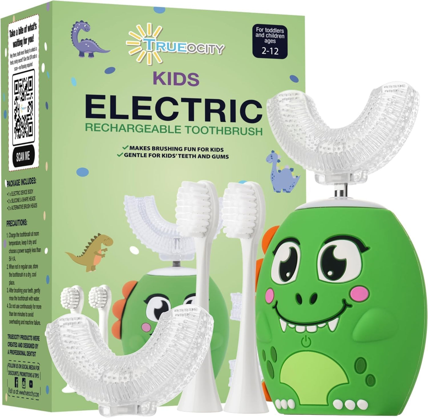 Trueocity Cepillo de Dientes Eléctrico Automático en Forma de U par...