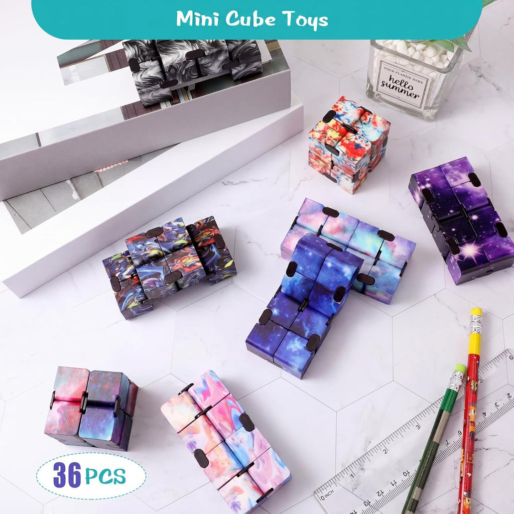 Sumind 24 piezas Infinity Cube Juguete Antiestrés Paquete Mini Bloques Gadget Starry