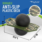 Flybar Pogo - Pelota de truco para niños, tabla de rebote de equilibrio con cubierta antideslizante, bomba incluida, juguetes para interiores y exteriores para niños y niñas, forma divertida de