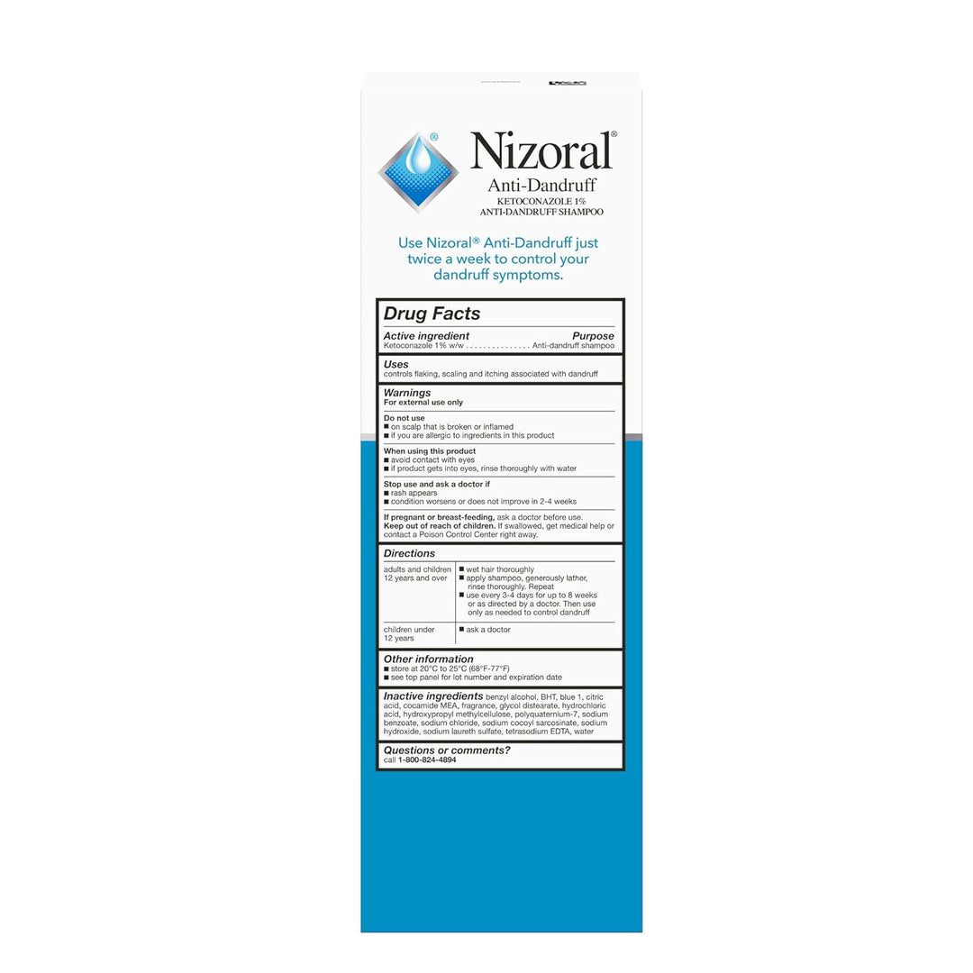 Nizoral Champú anticaspa con 1% de ketoconazol, aroma fresco, 14 on...