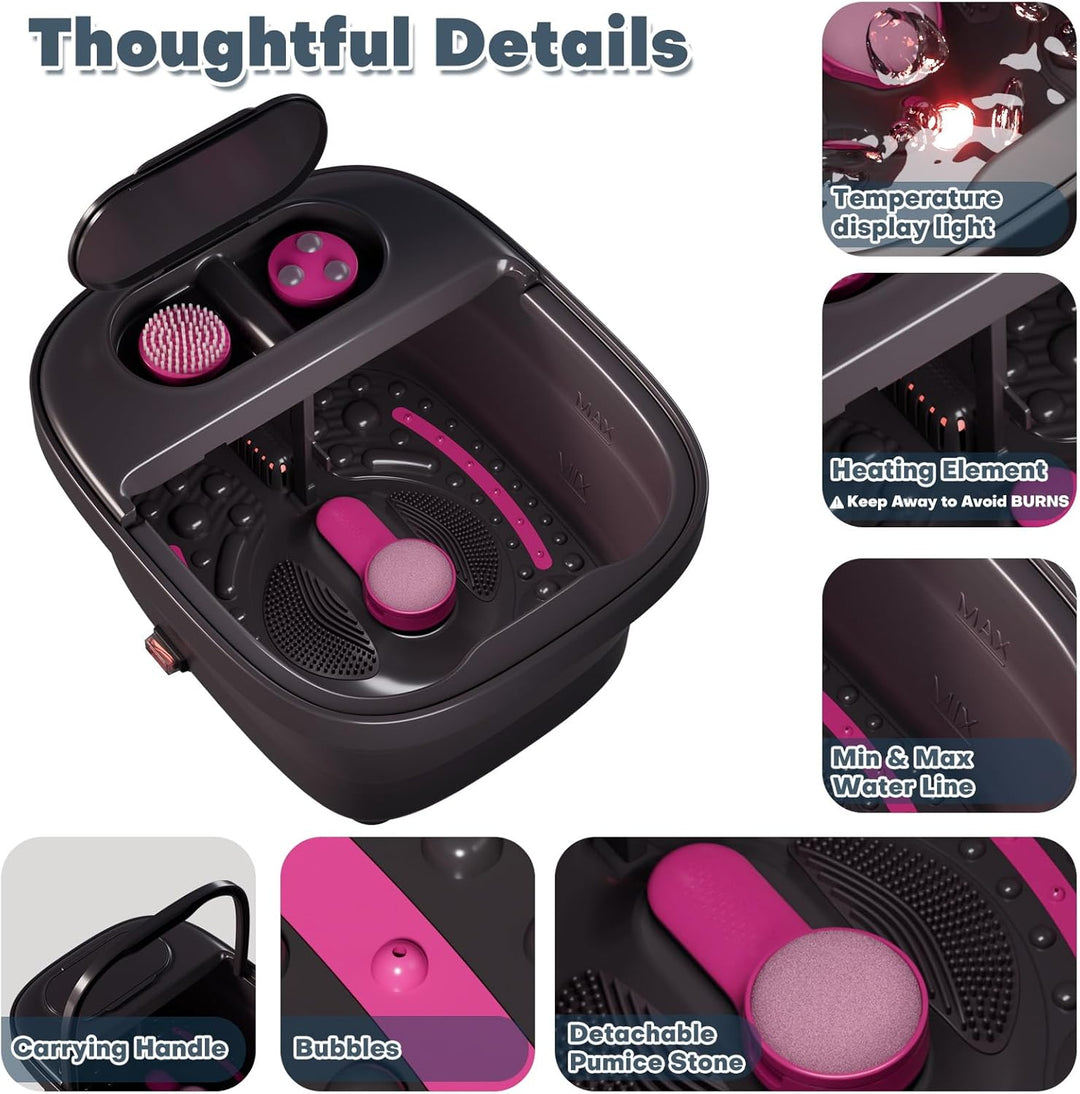 Aqvesane Lavabo Plegable para los Pies, Masajeador de Baño de Spa c...