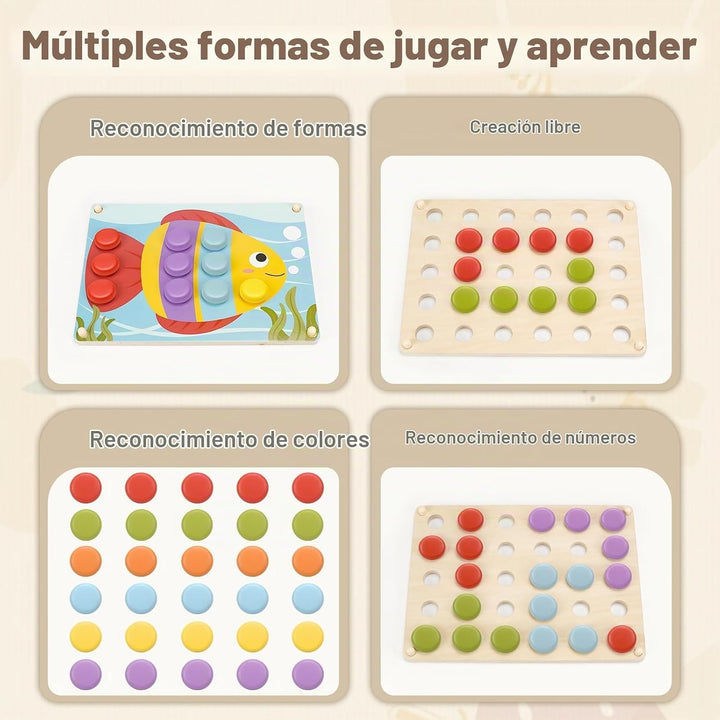 Joyreal Juguetes Montessori de madera para niñas de 2, 3, 4 años, r...
