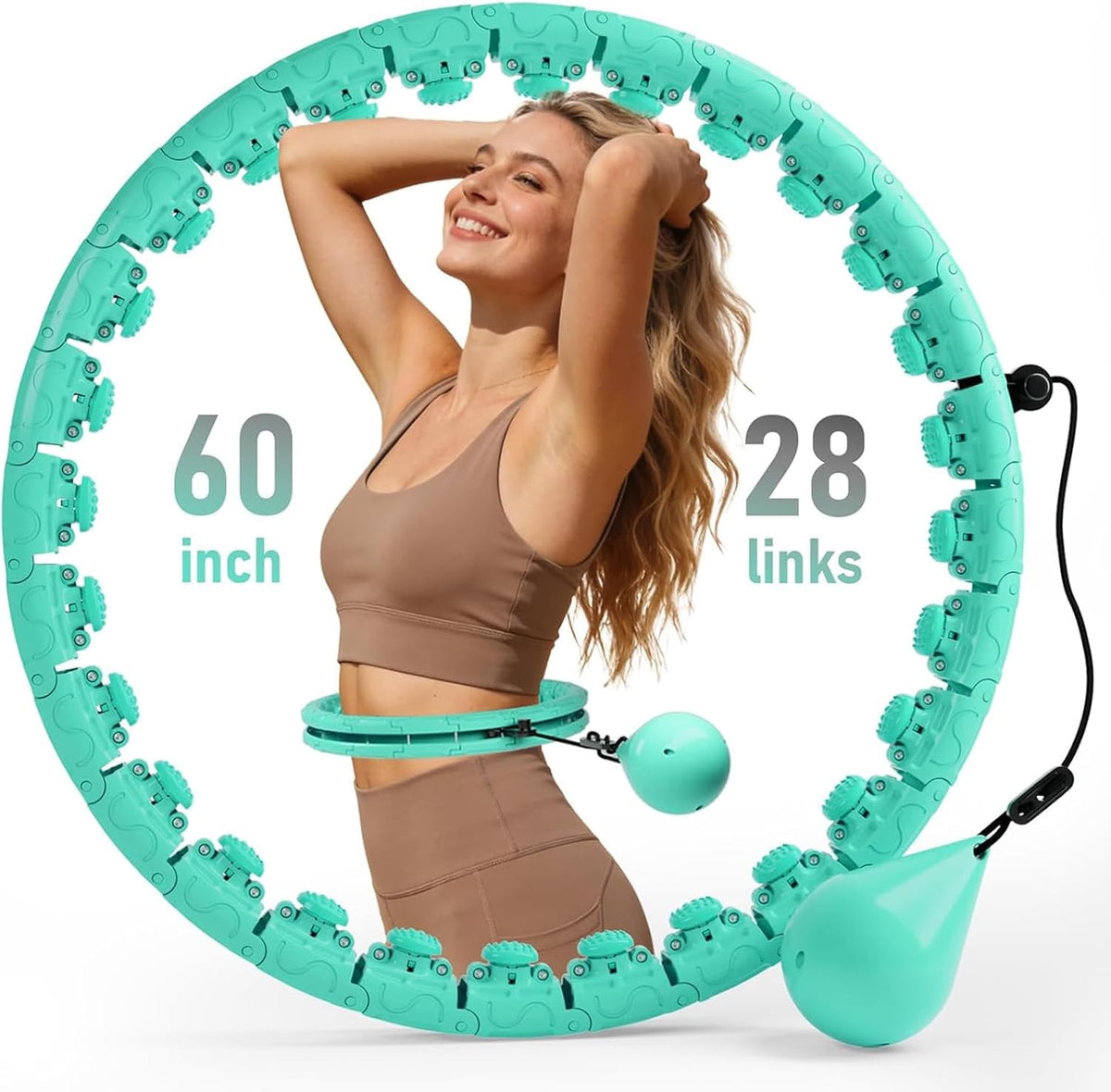 Infinity Hoop,2 en 1 Adjustable Fitness Hoop para Women Beginners