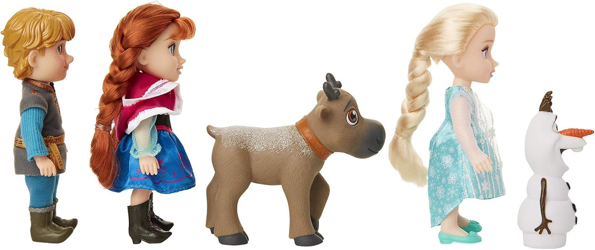 Disney Frozen Deluxe - Set de regalo de muñecas pequeñas, incluye a Anna, Elsa, Kristoff, Sven y Olaf. Las muñecas miden aproximadamente 15 cm de alto - ¡Perfecto para cualquier fan de Frozen!