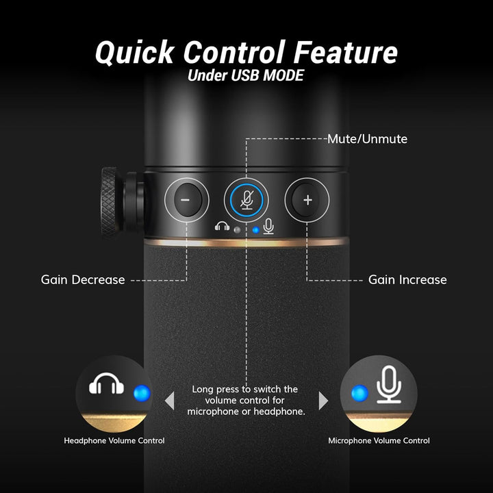 TONOR Micrófono dinámico para podcast, micrófono XLR\/USB para podc...