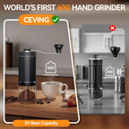 CEVING El primer molinillo de café manual de gran capacidad de 2.12 oz del