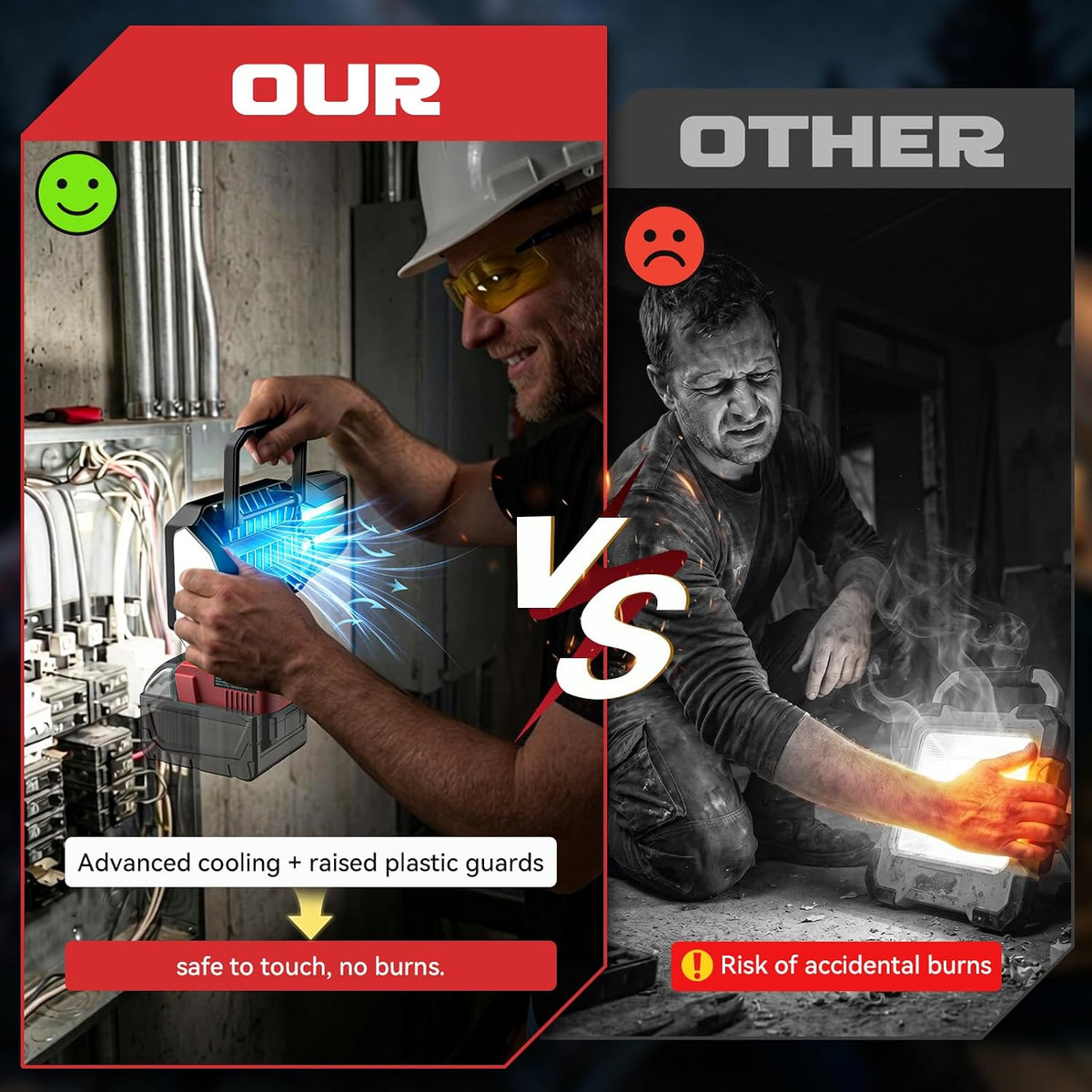 Luz de trabajo LED compatible con batería Milwaukee 18V, 150W 15000LM