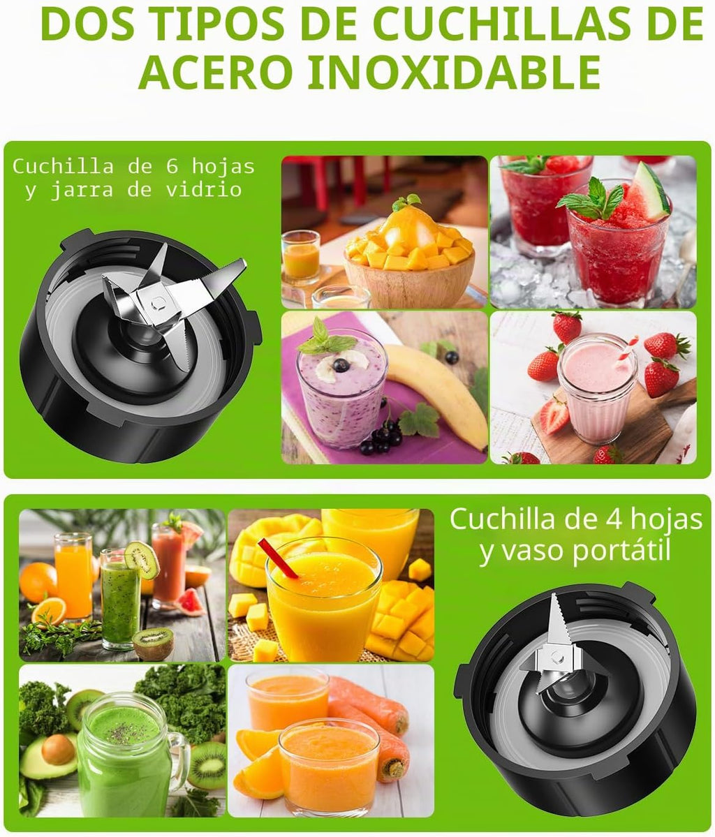 GDOR Batidora de batido para cocina, licuadora de vidrio de 1200 W con