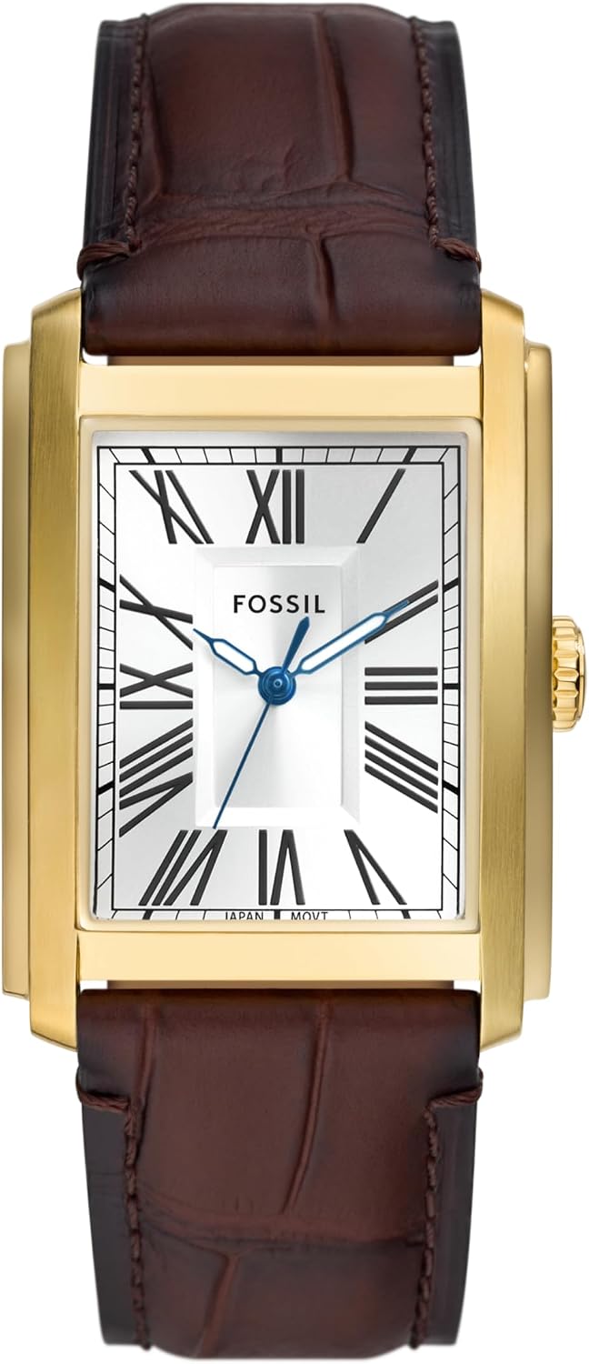 Fossil Reloj de tres manecillas de acero inoxidable de cuarzo Carraway para hombre