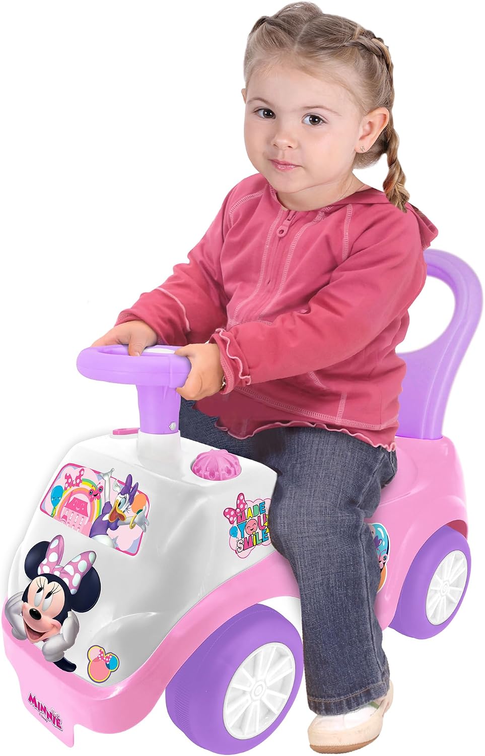 Kiddieland Disney Minnie Mouse Auto Para Jugar Con Luces y Sonidos, Para Empujar