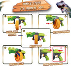 Pistola de juguete con 120 balas de espuma, tambor giratorio de 40 dardos, juego de disparos de pistola de dardos de espuma para actividades en interiores y exteriores, juguetes de dinosaurio, regalos de cumpleaños de Navidad para niños, adolescentes