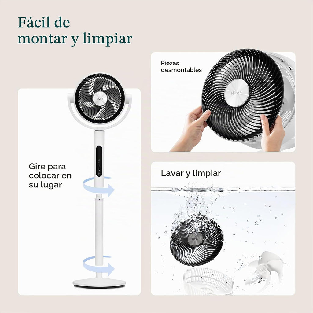 Levoit - Ventilador de pie para dormitorio, ventilador oscilante de...