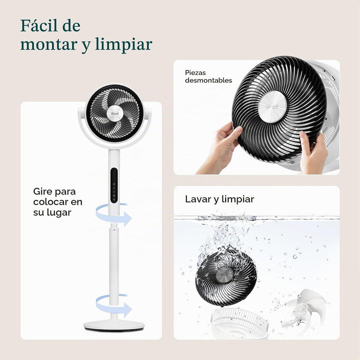 Levoit - Ventilador de pie para dormitorio, ventilador oscilante de...