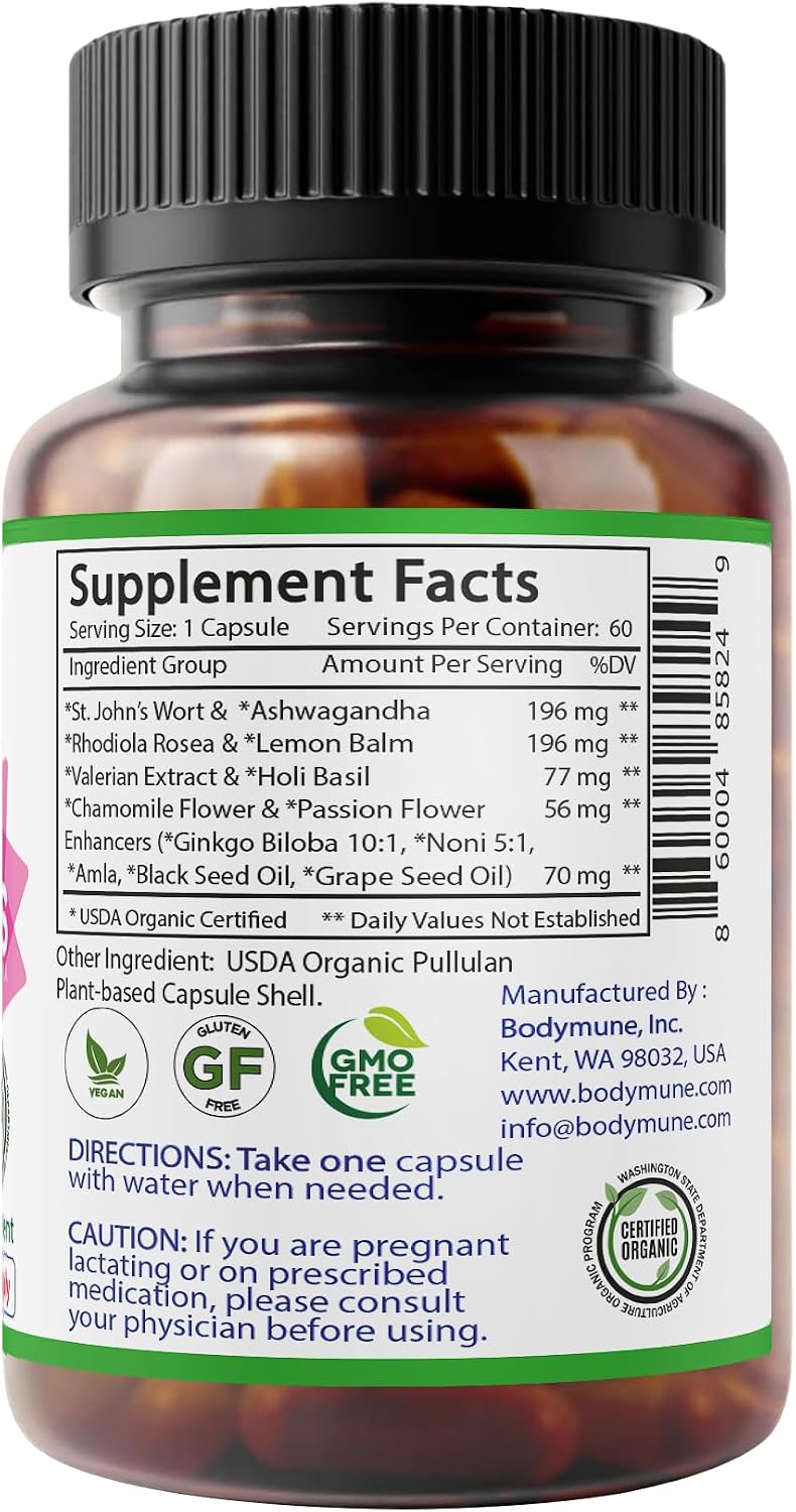 Bodymune Organic MoodBliss | Apoya un estado de ánimo tranquilo, re...