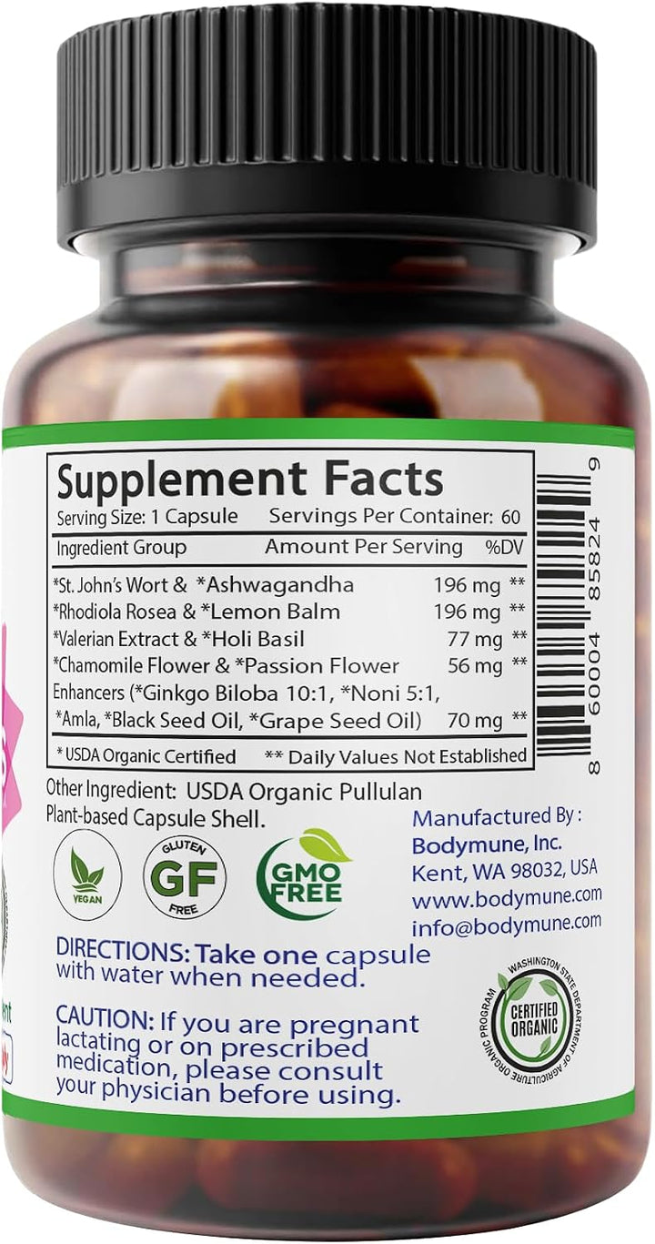 Bodymune Organic MoodBliss | Apoya un estado de ánimo tranquilo, re...