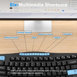 Combo de teclado y mouse inalámbricos, teclado ergonómico con 6 tec...