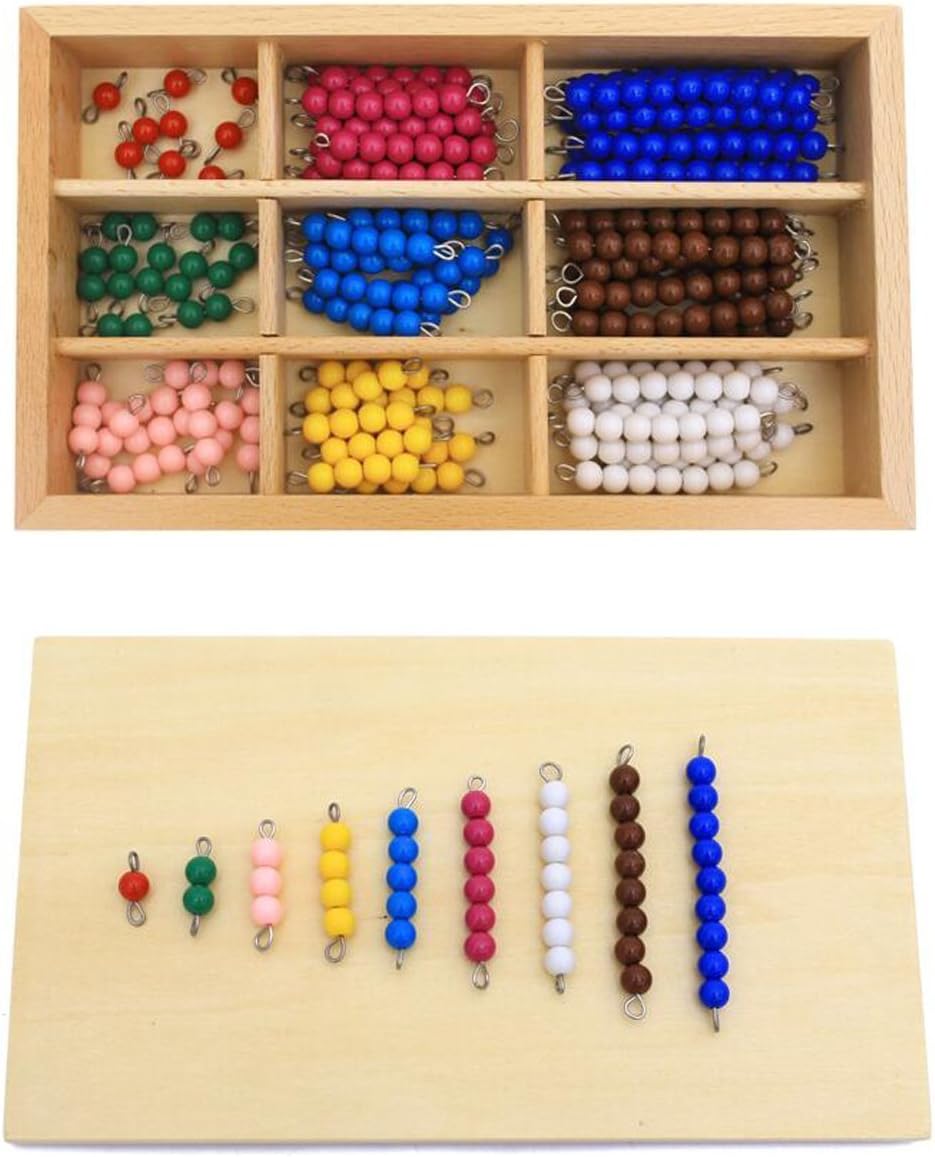 New Sky Montessori Tablero de damas Cuentas de Desarrollo Temprano Matemáticas Material para Niños Juguete de Madera Montessori Matemáticas Aprendizaje Ayudas de Adición y Resta