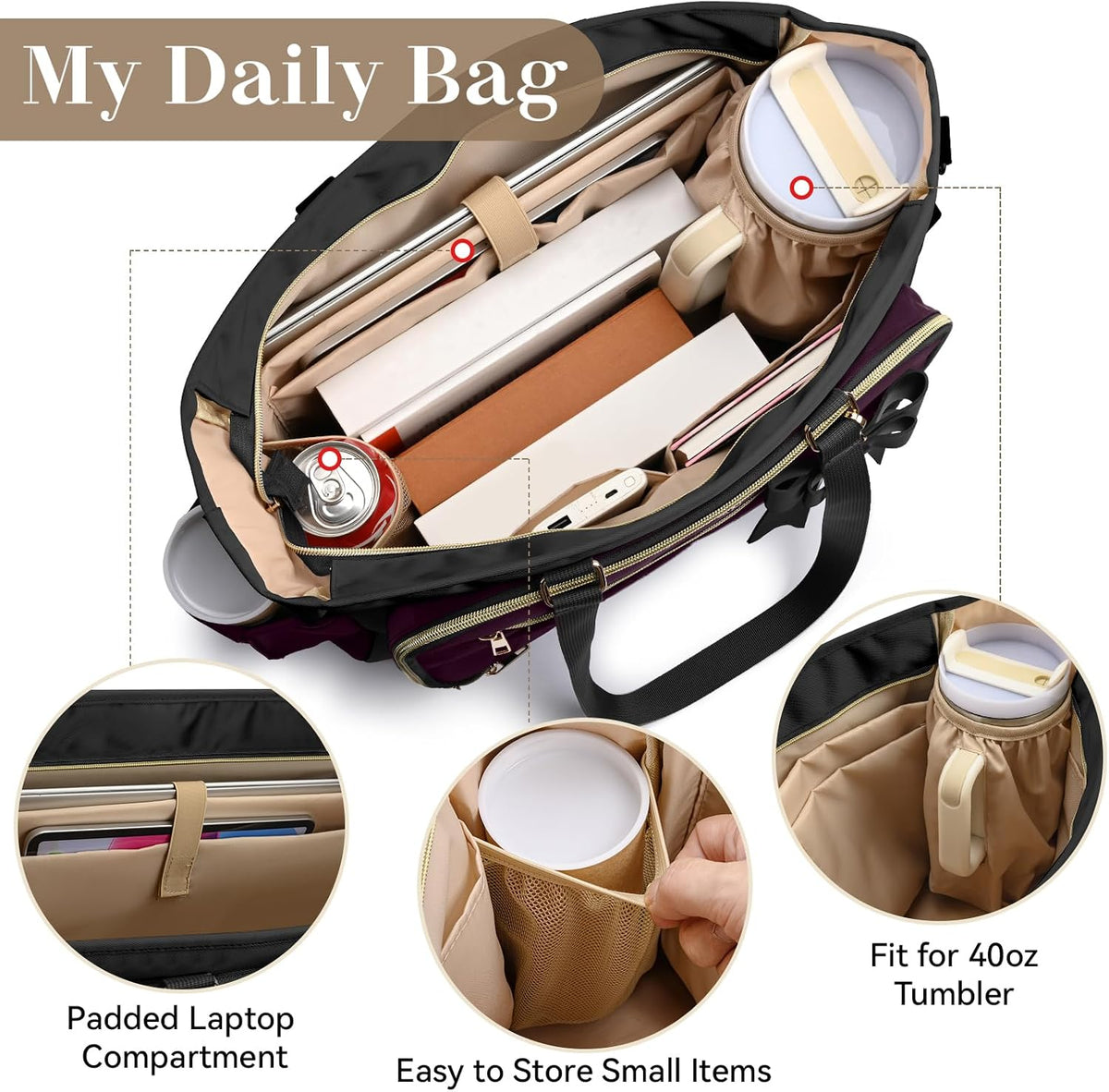 PASMAN Bolsa de mano para profesores para mujer, bolsa estructurada...