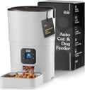 Alimentador automático inteligente para gatos, dispensador automático confiable de alimentos para gatos de 6 litros con pantalla LCD para una fácil instalación, (blanco)
