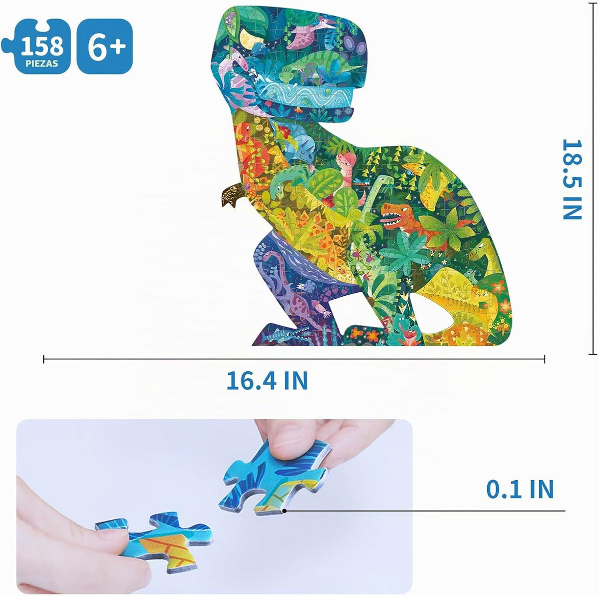 TOI Rompecabezas de dinosaurio para niños de 6 a 8 años, rompecabezas