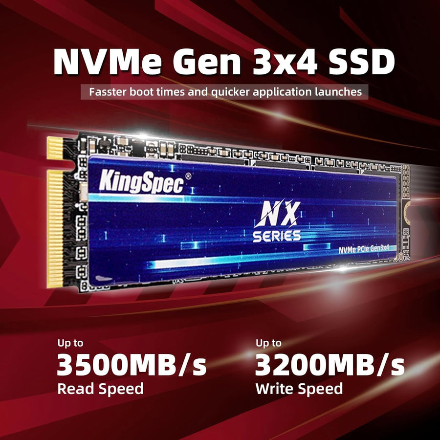 KingSpec Serie NX Gen3x4 NVMe M.2 SSD de 4 TB, hasta 3500 MB\/s, un...