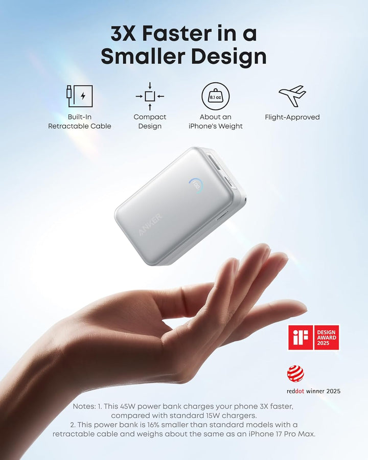 Cargador Portátil Anker Nano, Banco de Energía Compacto de 10,000mA...