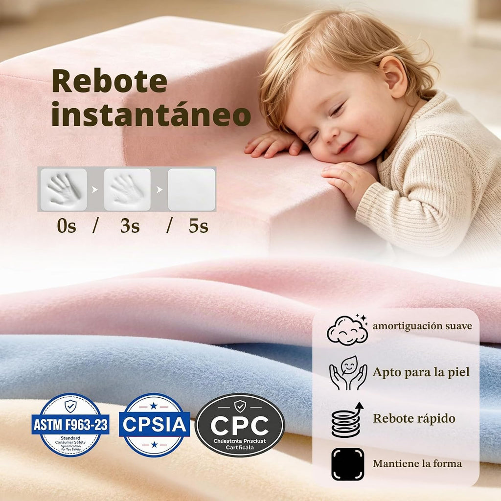 Bloques de escalada de espuma de 6 piezas, juguetes de escalada para niños de 1 año, juego suave