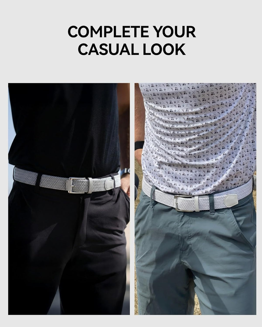 CHAOREN Cinturón elástico para hombre, paquete de 2 - Cinturones tr...