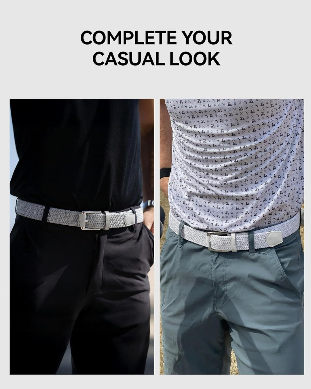 CHAOREN Cinturón elástico para hombre, paquete de 2 - Cinturones tr...