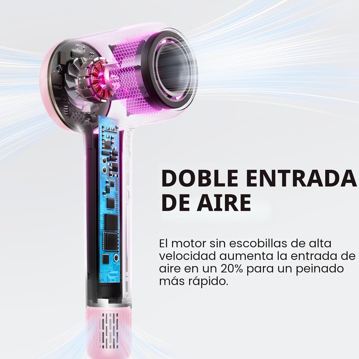 Secador de Pelo, Wavytalk Turblow Pro de Secado Rápido con Difusor,...