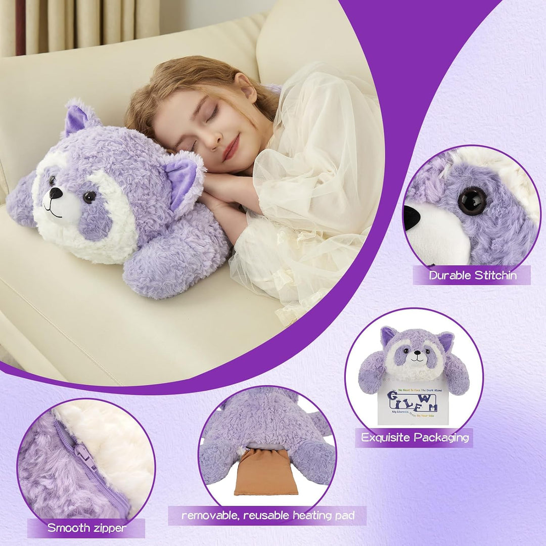 GILFWM Peluche de mapache con peso de 27 pulgadas, 5 libras, calent...