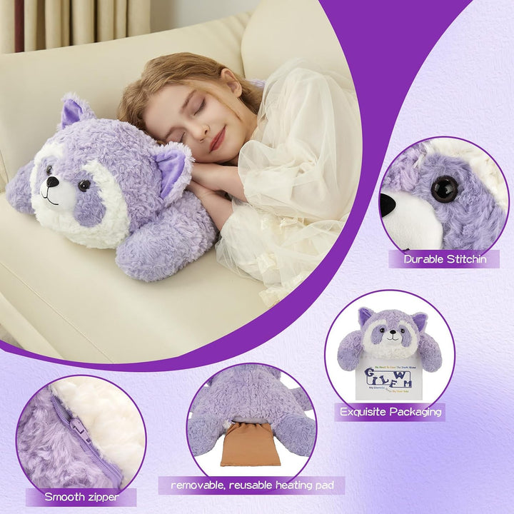 GILFWM Peluche de mapache con peso de 27 pulgadas, 5 libras, calent...