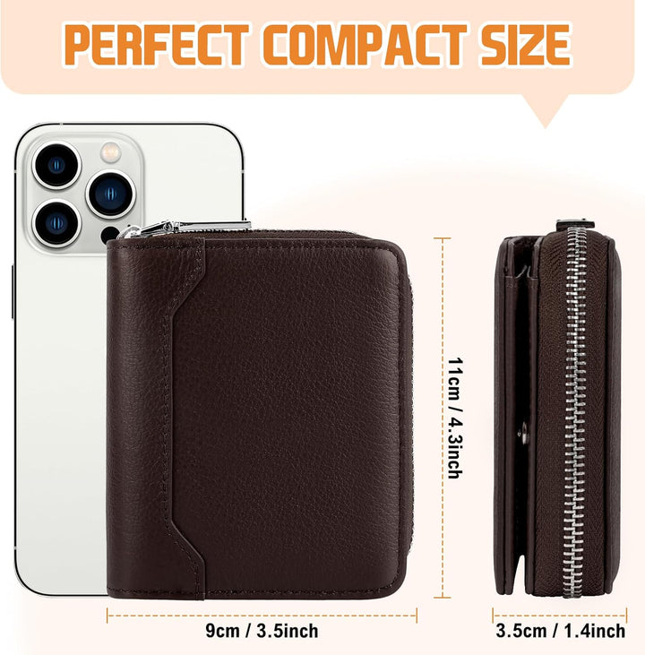 HUANLANG Billetera para hombre con bloqueo RFID, multitarjetero, bi...