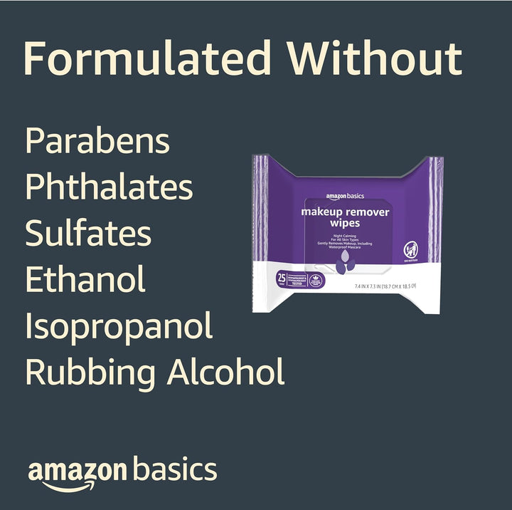 Amazon Basics Toallitas desmaquillantes, limpieza suave, dermatológ...