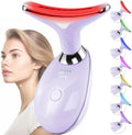 Masajeador Facial de Terapia de Luz Roja para Cara y Cuello, Vara de Escultura Facial con 7 Colores (Lila Claro)