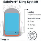Targus Voyager EXP Mochila de viaje de 17 pulgadas, mochila expandible para laptop de 27L a 30 L, apta para puntos de control TSA, resistente al agua, bolsillo con bloqueo RFID, se adapta a portátiles