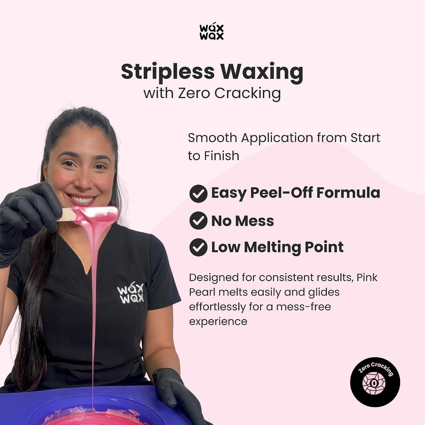 Wax Wax Pink Pearl - Cuentas de cera dura | Cera brasileña y de bik...