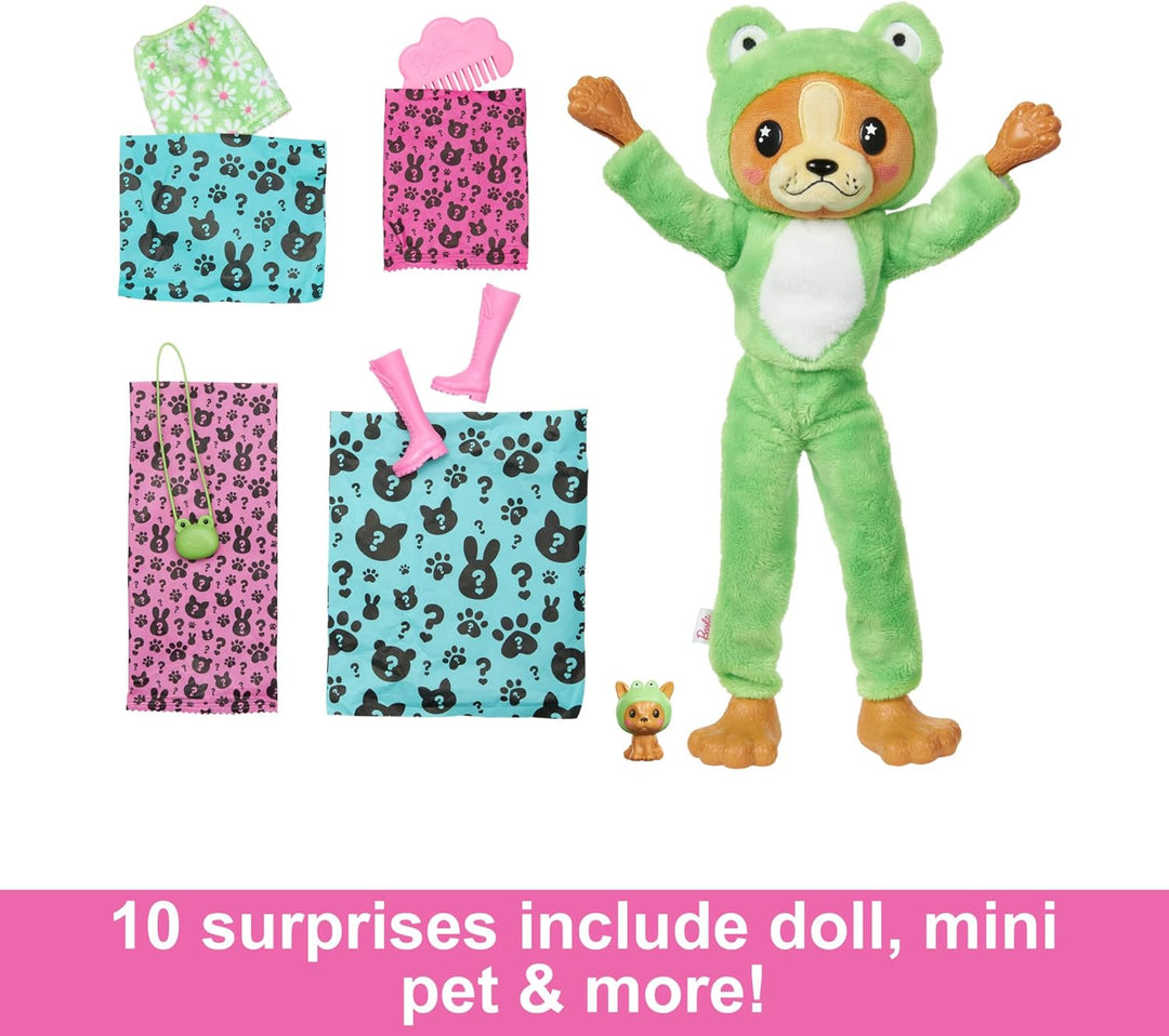 Muñeca y accesorios Barbie Cutie Reveal con disfraz de animal y 10...